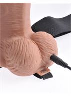 Кофейный перезаряжаемый фаллопротез 10 Hollow Strap-on with Remote - 21,6 см.
