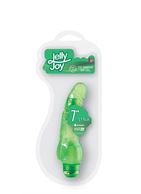 Зелёный гелевый вибратор JELLY JOY - 7" 10 RHYTHMS (17,5 см)