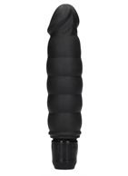 Черный вибратор Ribbed Multispeed Vibrator (17 см)
