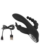 Черный тройной вибратор Triple G-Spot Vibrator (20,8 см)