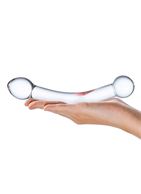 Прозрачный стеклянный фаллос для стимуляции точки G Curved Glass (17 см)