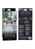 Черные мягкие наручники Entice French Cuffs с цепью