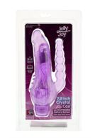 Фиолетовый вибратор для вагинально-анальной стимуляции JELLY JOY CRYSTAL COX PURPLE - 19 см.