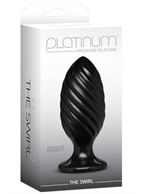Чёрная анальная пробка Platinum Premium Silicone The Swirl (12,7 см)