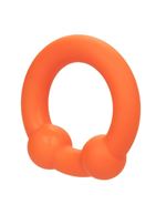 Оранжевое эрекционное кольцо Liquid Silicone Dual Ball Ring