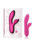 Розовый вибромассажер с лепестком для стимуляции клитора Silhouette S19