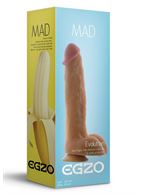 Крупный телесный фаллоимитатор Mad Banana с мошонкой (23,5 см)