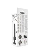 Черный вибратор на мощной присоске Basecock Realistic Vibrator Remote Control (19,5 см)