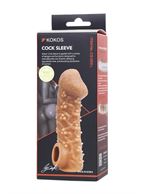 Телесная закрытая насадка с пучками шишечек Cock Sleeve 009 Size L (17,6 см)