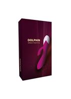 Розовый вибратор Dolphin с клиторальным отростком (19,3 см)
