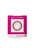 Розовое металлическое эрекционное кольцо Metal Cockring