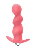 Розовая анальная пробка с вибрацией Spiral Anal Plug (12 см)