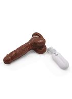 Коричневый вибратор 10 Mode Vibrating 7 inch Carved Dong (17,8 см)