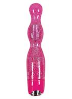 Розовый вибромассажер-ёлочка Starlight Gems Libra Vibrating Massager - 17,7 см.