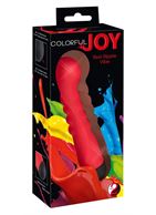 Красный вибратор с 10 режимами вибрации Colorful Joy Ripple - 16,5 см.