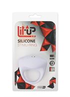 Белое эрекционное кольцо LIT-UP SILICONE STIMU RING 8
