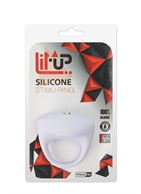 Белое эрекционное кольцо LIT-UP SILICONE STIMU RING 8