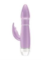 Фиолетовый вибратор Loraine со стимулятором клитора - 16,2 см.