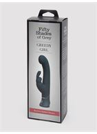 Темно-синий вибратор кролик Greedy Girl Real-Feel Rabbit Vibrator (25,4 см)