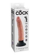 Вибромассажер телесного цвета Vibrating Cock Flesh - 20 см.