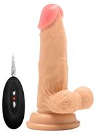 Телесный вибратор реалистик Vibrating Realistic Cock 6" With Scrotum (15 см)