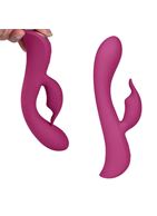 Бордовый вибромассажер-кролик 5" Silicone Bunny Love (19,1 см)