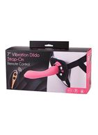 Розовый поясной фаллоимитатор с вибрацией 7INCH VIBRATION DILDO STRAP-ON - 18 см.
