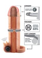 Телесная вибронасадка с кольцом Vibrating Real Feel 2" Extension (16 см)