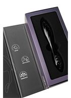 Черный двусторонний фаллоимитатор Dazzling Crystal 1 (18,5 см)