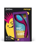 Розовый вибростимулятор DIVER EGG VIBE с управлением при помощи смартфона