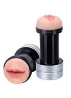 Двусторонний мастурбатор REALSTUFF 2 IN 1 HUMMER MOUTH  VAGINA - ротик и вагина