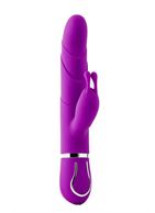 Фиолетовый вибратор кролик FLORAL FANTASY с ушками (22 см)
