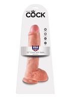 Большой фаллоимитатор с мошонкой COCK WITH BALLS на присоске (25,4 см)