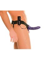 Полый универсальный страпон с вибрацией For Him or Her Vibrating Hollow Strap-On (15 см)
