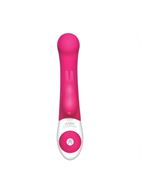 Розовый стимулятор G-точки с клиторальным отростком The G-spot Rabbit - 22 см.