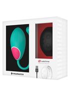 Зеленое виброяйцо с черным пультом-часами Wearwatch Egg Wireless Watchme