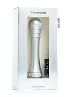 Вибратор с ребристой головкой The Emerald Silver - 16,3 см.
