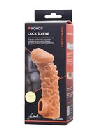 Телесная закрытая насадка с шершавой головкой Cock Sleeve 007 Size L (17,6 см)