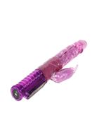 Розовый вибратор со стимулятором клитора Love Stroker - 26,5 см.