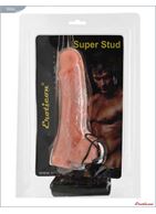 Телесный вибратор SUPER STUD на присоске и с вращающейся головкой (20 см)