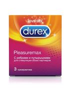 Рельефные презервативы с точками и рёбрами Durex Pleasuremax - 3 шт.