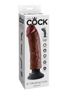 Коричневый вибратор 8" Vibrating Cock со съемной присоской (20,3 см)