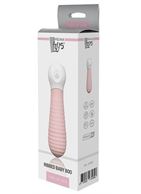 Розовый силиконовый мини-вибратор Ribbed Baby Boo (12 см)