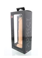 Телесный фаллоимитатор с мошонкой PURRFECT SILICONE DELUXE DONG 8INCH - 20 см.