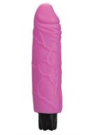 Розовый вибратор Realistic Skin Vibrator Regular - 18,3 см.