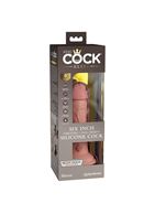 Телесный вибратор реалистик на присоске 6" Vibrating Silicone Dual Density Cock (17,8 см)