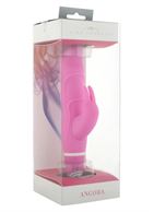 Розовый вибромассажёр с клиторальной стимуляцией VIBE THERAPY ANGORA - 15 см.