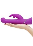 Фиолетовый вибратор с клиторальным стимулятором Beaded G-Spot Rechargeable Rabbit Vibrator (24 см)