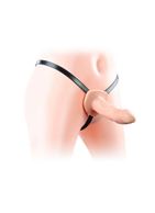 Телесный универсальный полый страпон Unisex Hollow Strap On - 17 см.
