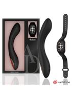 Черно-золотой вибратор с пультом-часами Anne's Desire Curve G-Spot Vibe Wireless Watchme (20,5 см)